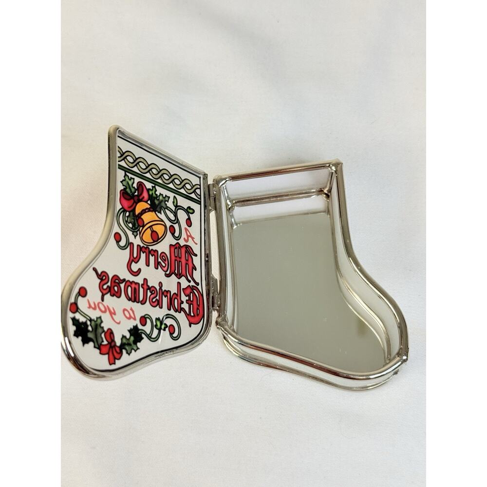 Amia Stained Glass Merry Christmas Trinket/ Jewelry Box - Picture 6 of 8